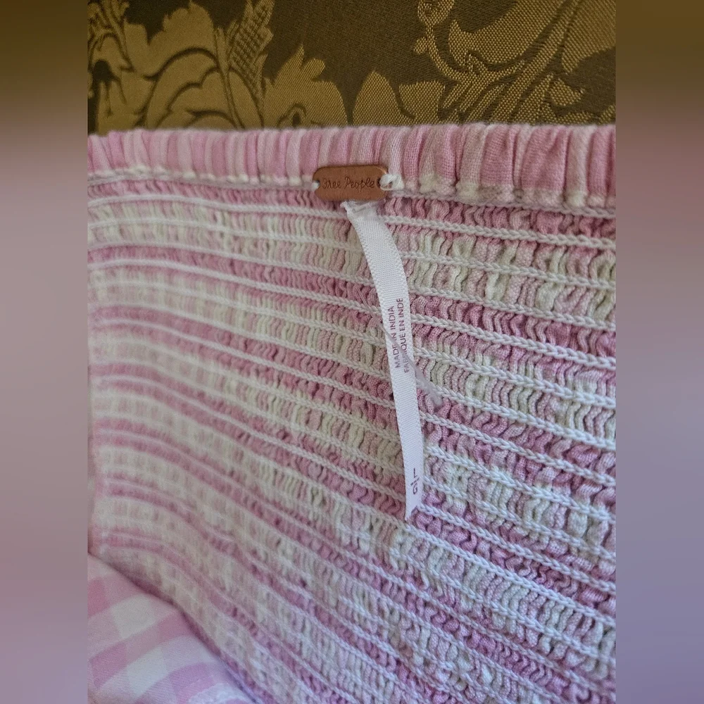 NWOT Free People Pink/White Gingham Bustiet Strapless Top - Picture 4 of 16